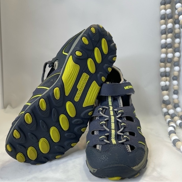 Merrell's ML-B H20 Hiker Sandals Size 7W Textile/Leather Upper Blue/Green - Picture 6 of 11